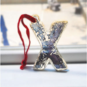 Pottery Barn "X" Reflective Glass Ornament - Very Unique! New